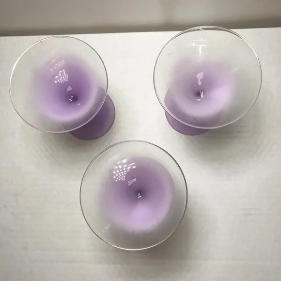 Lavender Purple Blendo 60s Martini Glass Set of Three - Picture 4 of 10